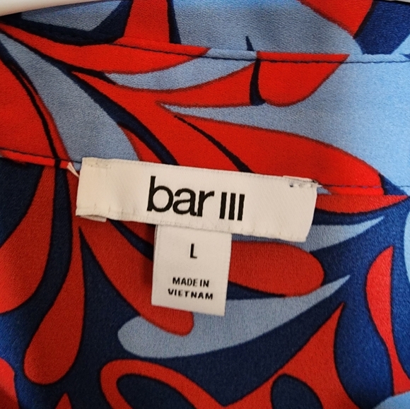 Bar III Printed Sleeveless Button Down Shirt Size LARGE new With Tags - Picture 3 of 7
